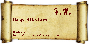 Hepp Nikolett névjegykártya